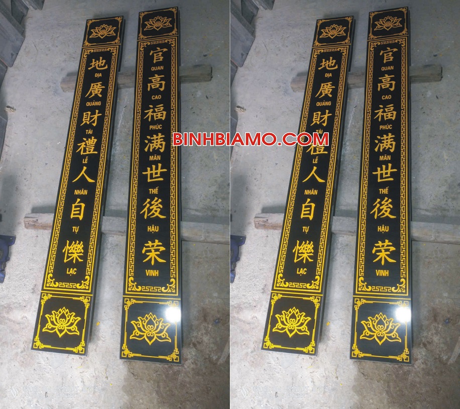 Khắc câu đối lăng mộ hay