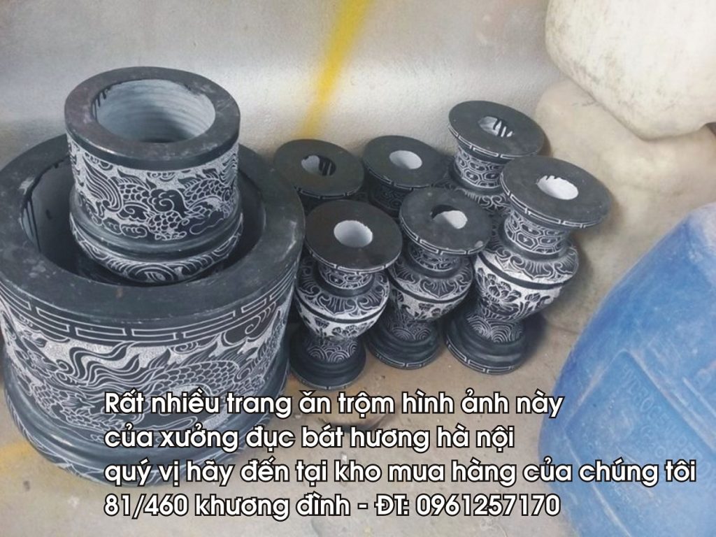 Chạm khắc bát hương đá tự nhiên