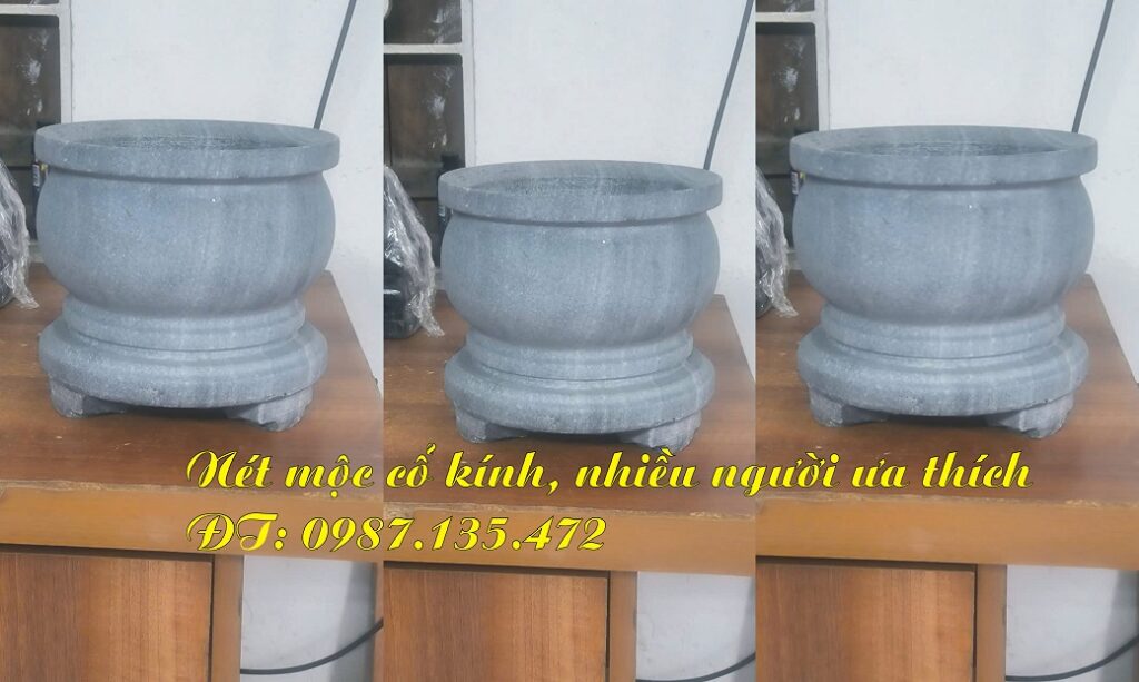 Bát hương đá để mộc tự nhiên