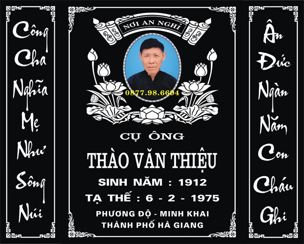 Khắc bia mộ đá granite chất lượng cao