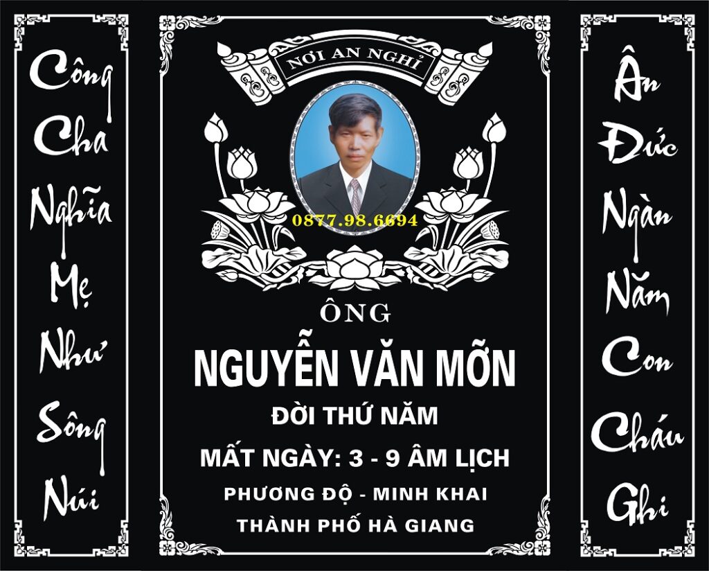 Khắc bia mộ đá granite chất lượng cao