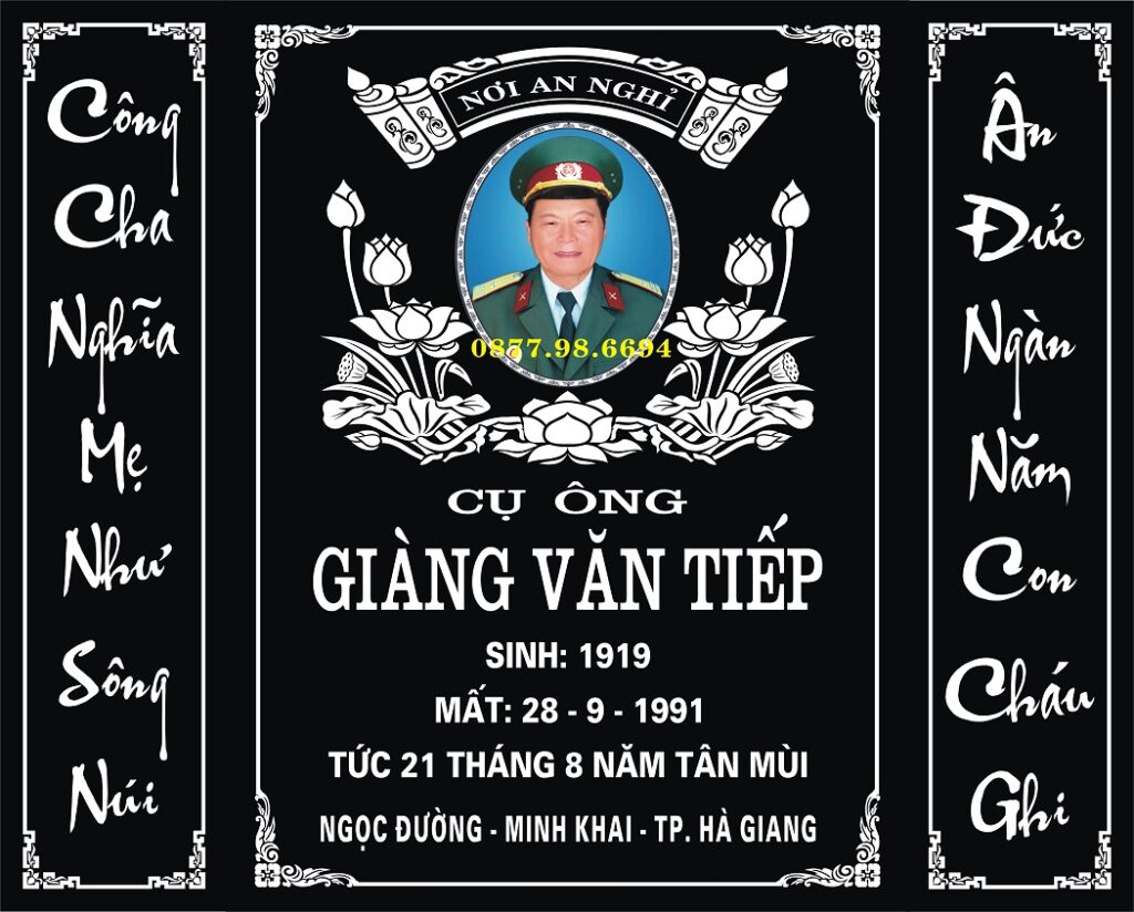 Khắc bia mộ đá granite chất lượng cao